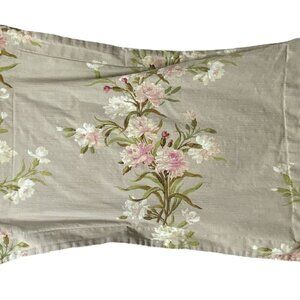 Pair of Pillow Shams Standard Size by Country Curtains Beige Floral 100% Cotton